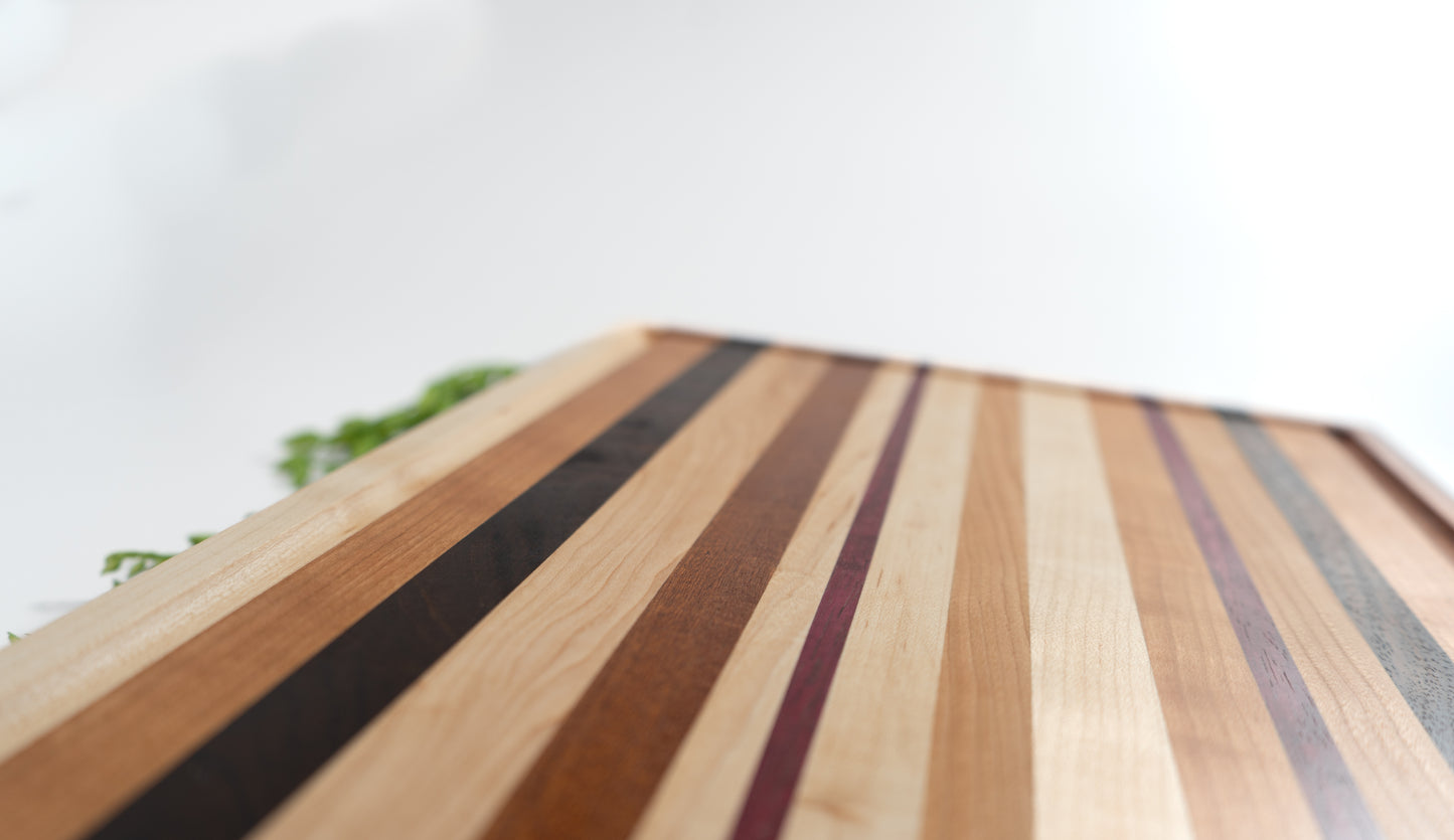 Handcrafted Wooden Cutting Board Patterned Purple Heart #2
