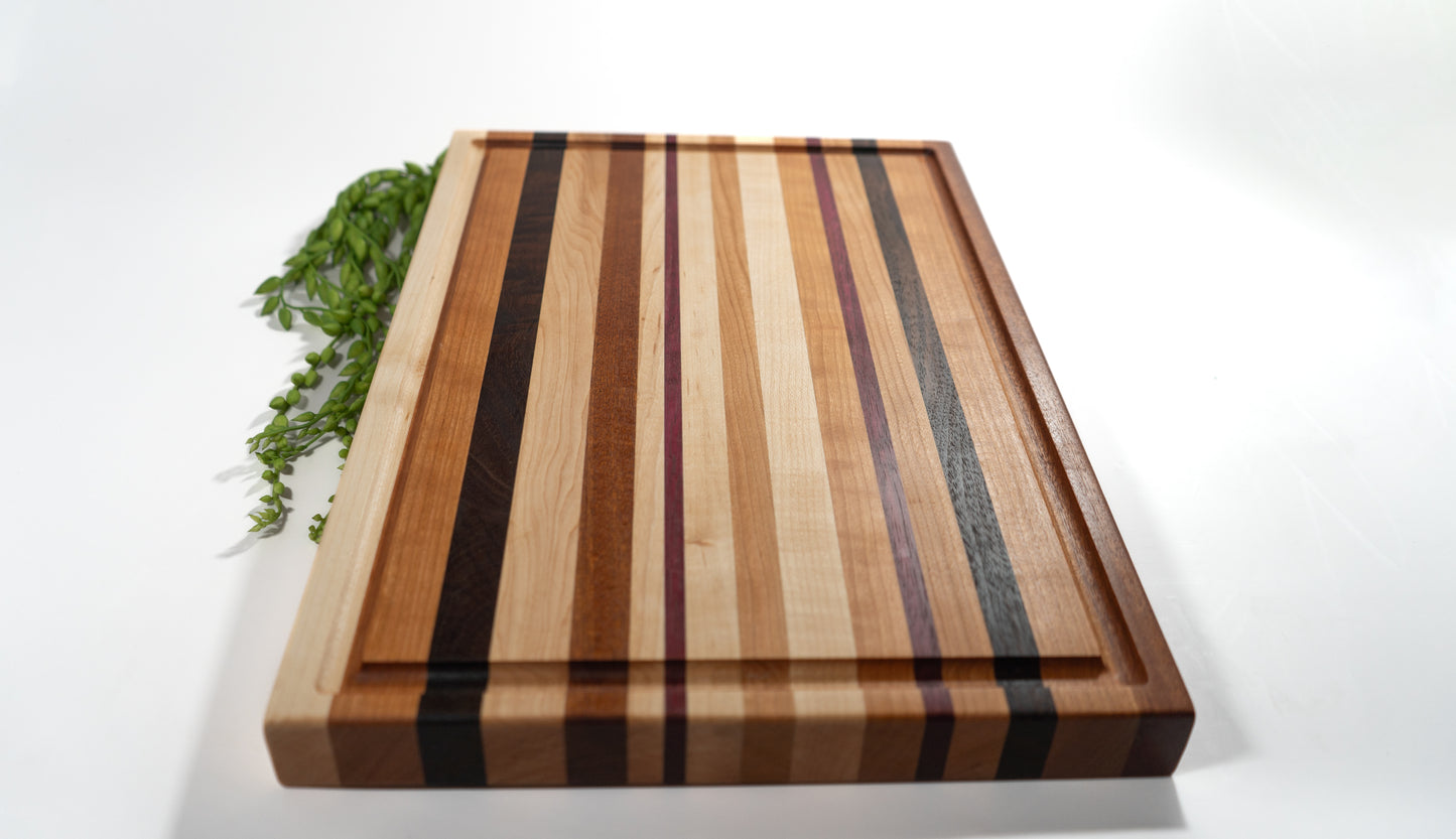 Handcrafted Wooden Cutting Board Patterned Purple Heart #2