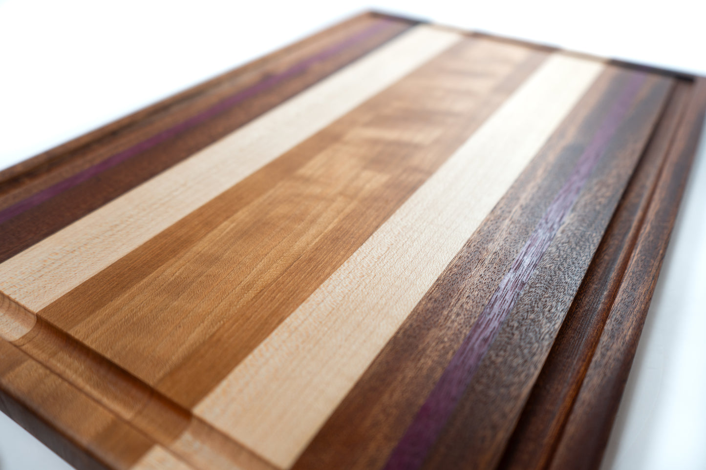 Handcrafted Wooden Cutting Board Purple Heart Stripes